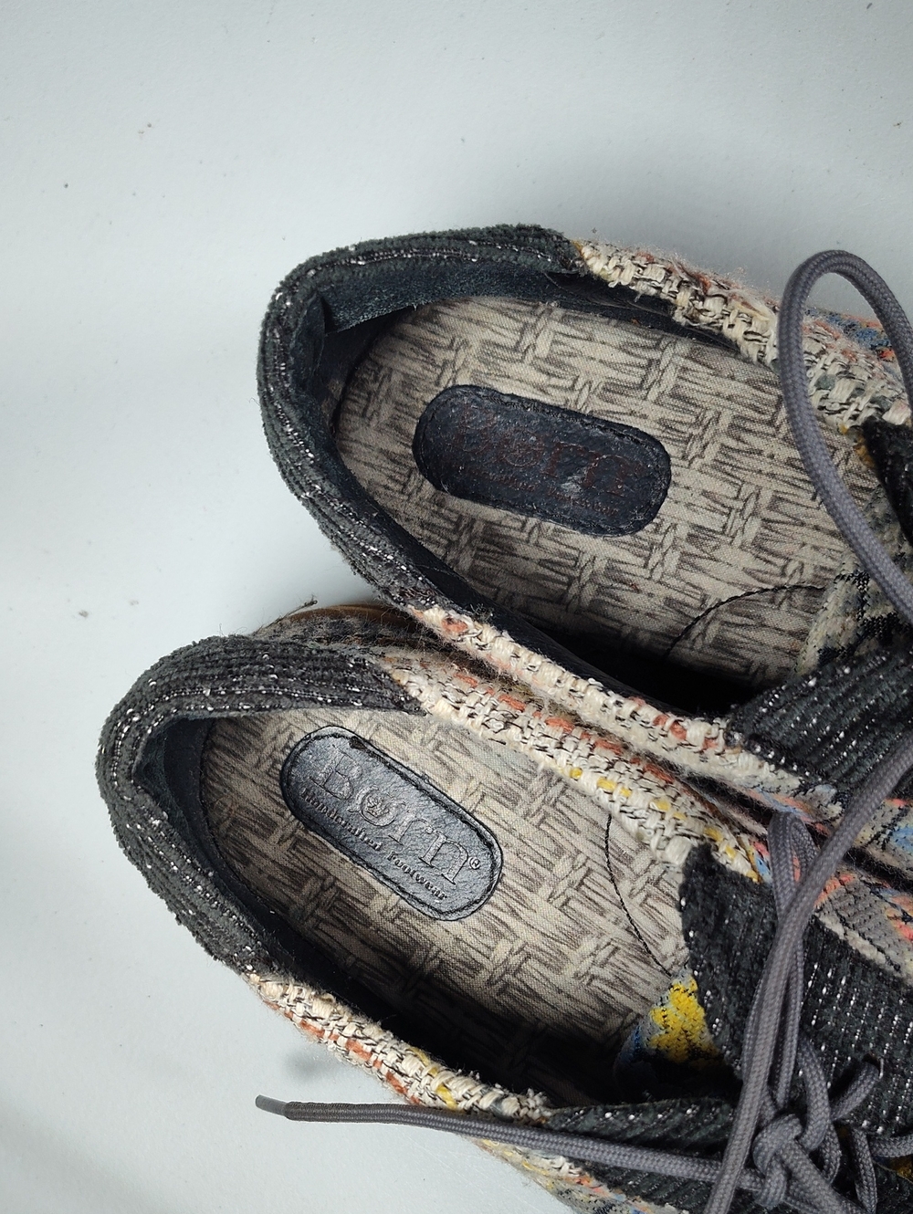Born Taza Tapestry patchwork leather lace-up sneakers 9‎ - Picture 10 of 11
